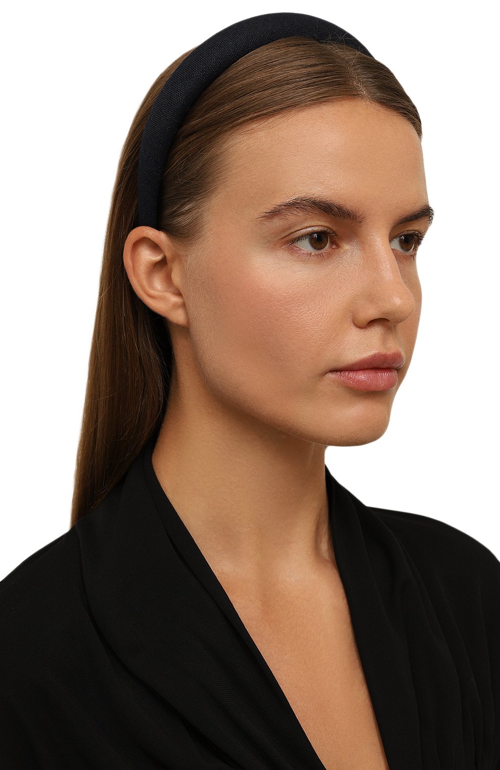 Ободок для волос ALEXANDRE DE PARIS черного цвета по цене 13340 руб., арт. THB25-1T-P24 M2, фото 2 Ободок для волос ALEXANDRE DE PARIS, арт. THB25-1T-P24 M2, фото 2