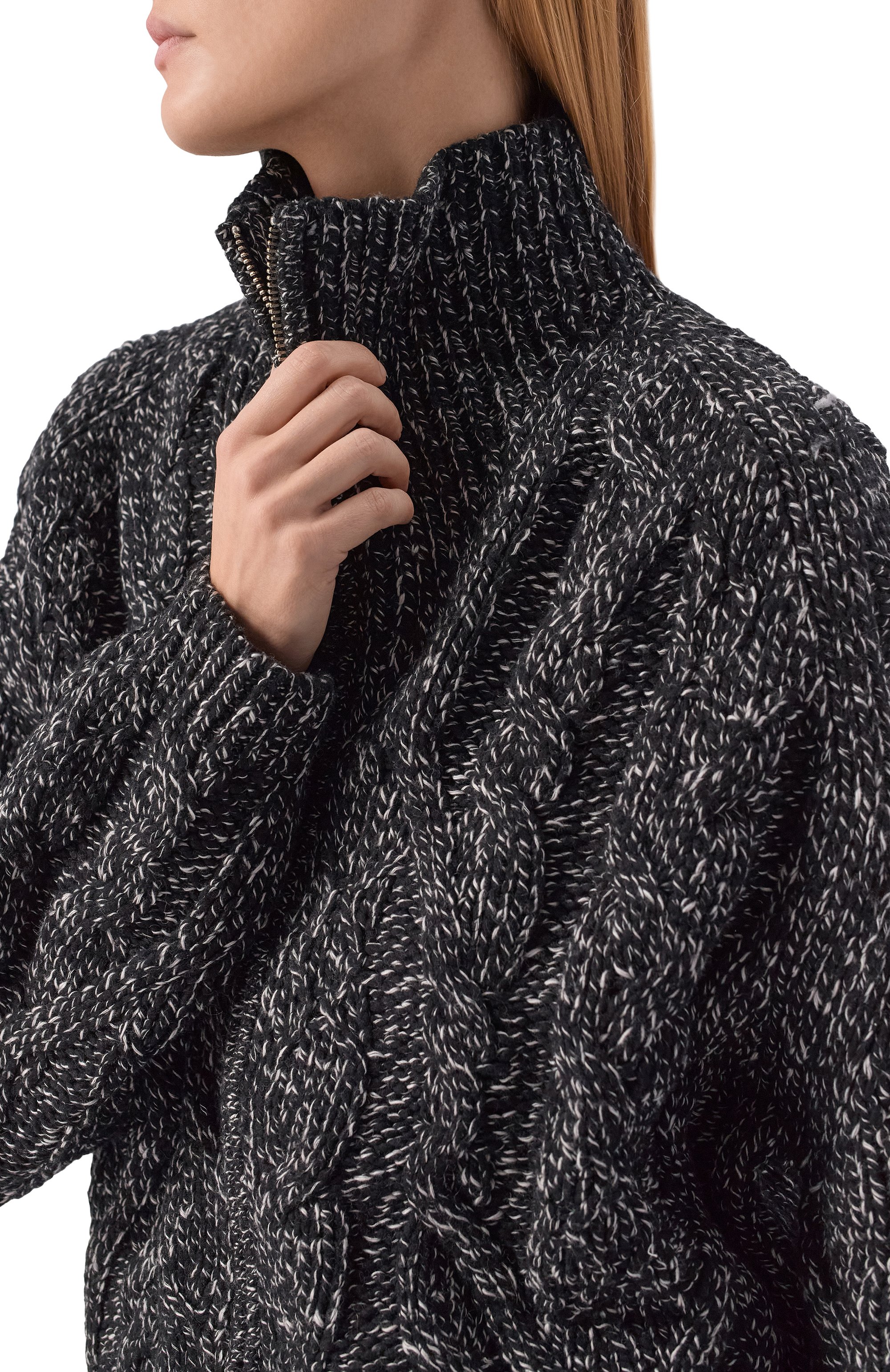 Кардиган из шерсти и хлопка CLOSED черно-белого цвета по цене 46850 руб., арт. C96449-98K-22, фото 5 Кардиган из шерсти и хлопка CLOSED, арт. C96449-98K-22, фото 5