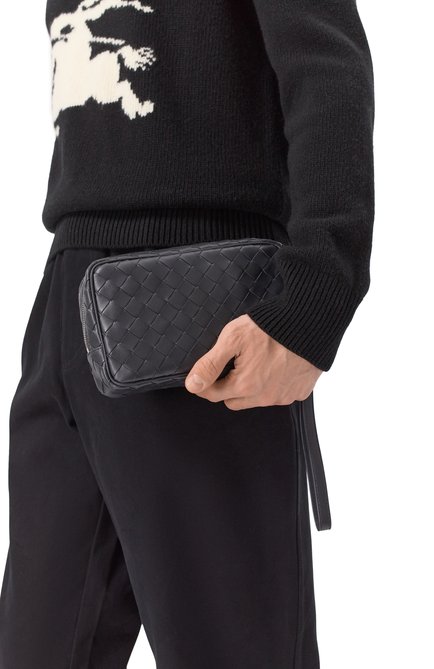 Мужская борсетка BOTTEGA VENETA темно-серого цвета, арт. 777390 V2HL1 | Фото 2 (Материал сплава: Проставлено; Драгоценные камни: Проставлено; Размер: small; Материал: Натуральная кожа)
