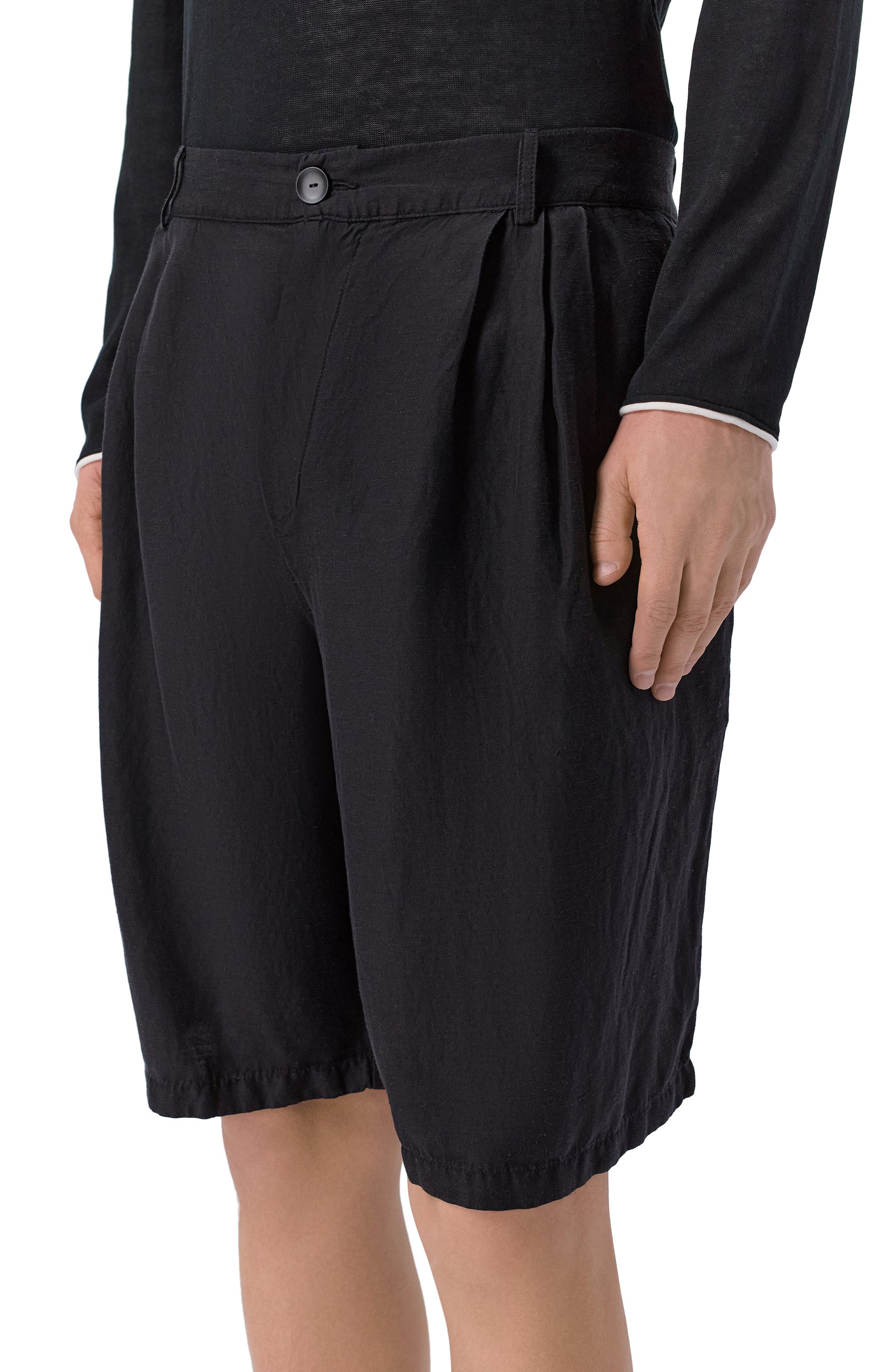 Шорты из вискозы и льна ANDREA YA'AQOV черного цвета по цене 52050 руб., арт. 26MSFT39B, фото 3 Шорты из вискозы и льна ANDREA YA'AQOV, арт. 26MSFT39B, фото 3