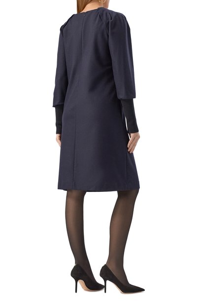 Платье из шерсти и кашемира EMPORIO ARMANI темно-синего цвета по цене 106500 руб., арт. EW002311/TE10537, фото 4 Платье из шерсти и кашемира EMPORIO ARMANI, арт. EW002311/TE10537, фото 4