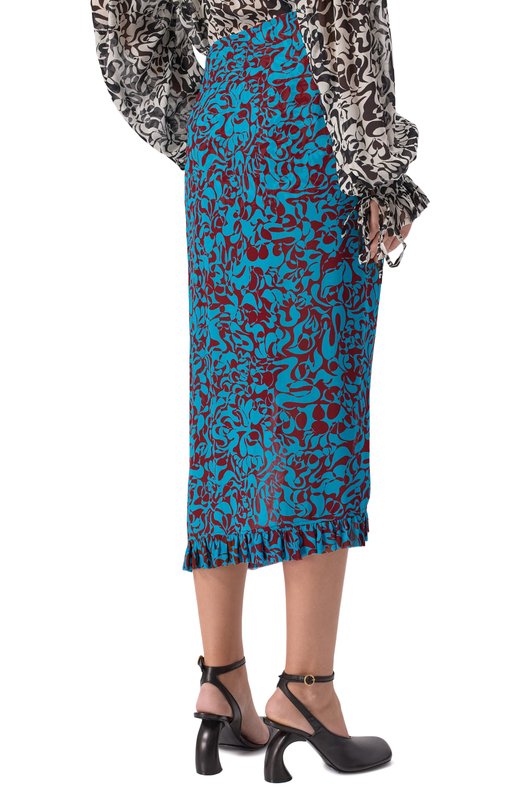 Юбка из вискозы Dries Van Noten 130813/3006 Разноцветный  130813/3006 Фото 4