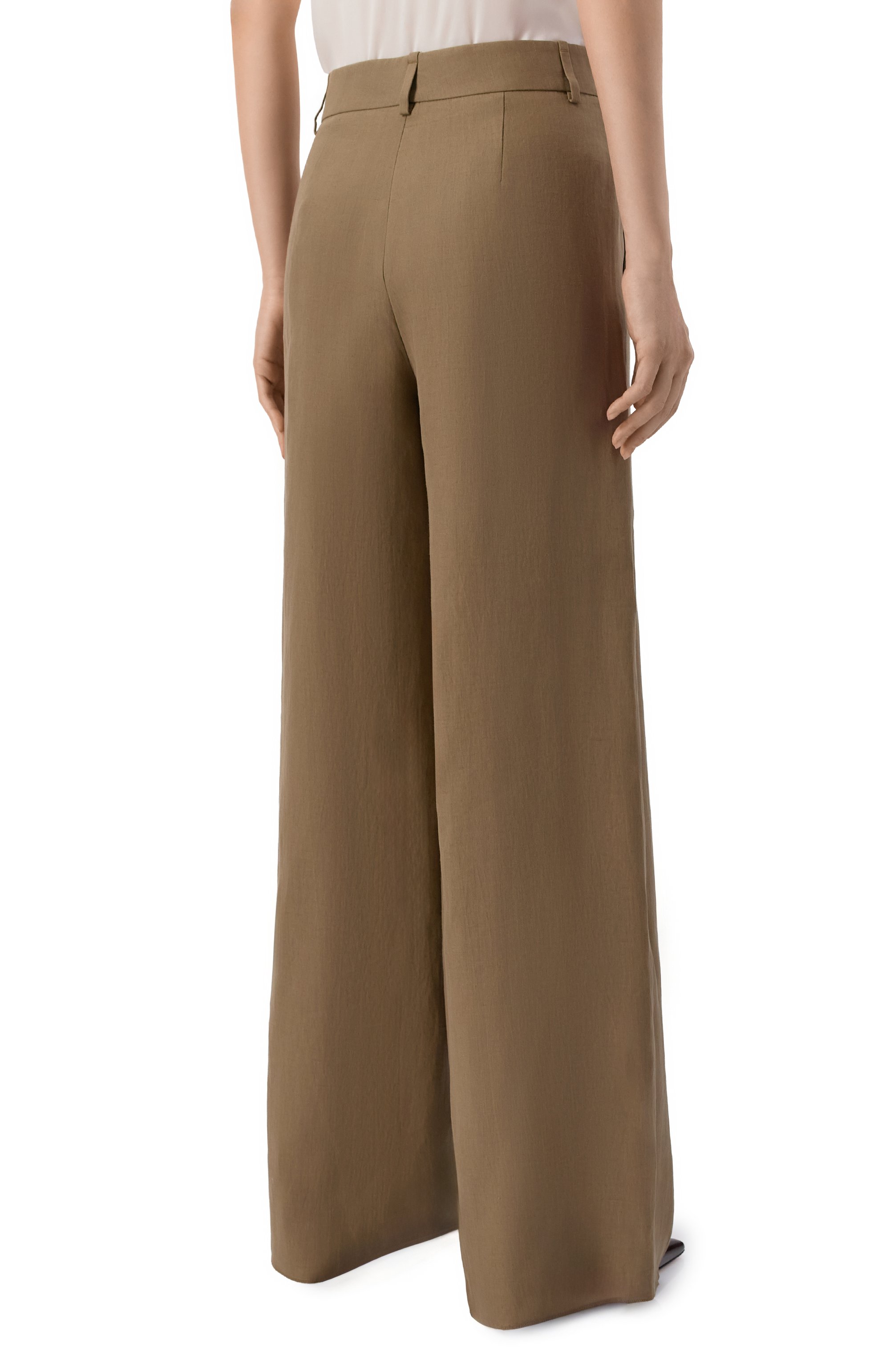 Льняные брюки GIORGIO ARMANI хаки цвета по цене 158000 руб., арт. GW002791/TE11126, фото 4 Льняные брюки GIORGIO ARMANI, арт. GW002791/TE11126, фото 4