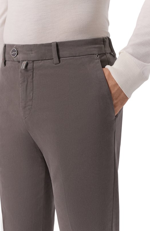 Хлопковые брюки Kiton UFPPERK0100H20 Серый  UFPPERK0100H20 Фото 5