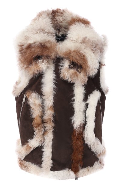 Кожаный жилет на меховой подкладке DSQUARED2, арт. S72FB0135/SY1328, фото 1