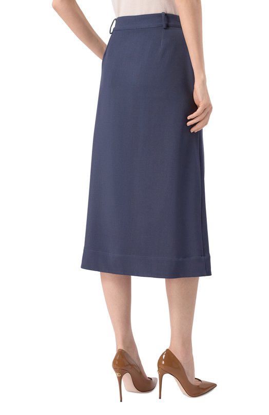 Юбка из шерсти и шелка Kiton D61207K0910 Синий  D61207K0910 Фото 4