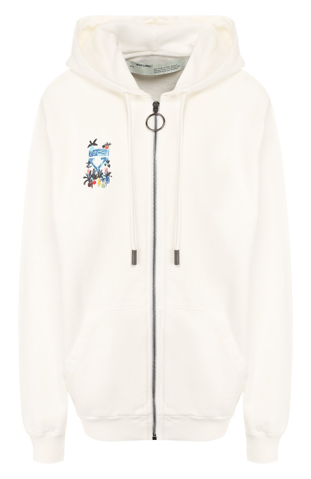 Хлопковая толстовка OFF-WHITE белого цвета по цене 42500 руб., арт. 0WBE003E190030630130, фото 1 Хлопковая толстовка OFF-WHITE, арт. 0WBE003E190030630130, фото 1