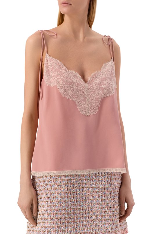 Шелковый топ Valentino 8B3AEBG221B Розовый  8B3AEBG221B Фото 3