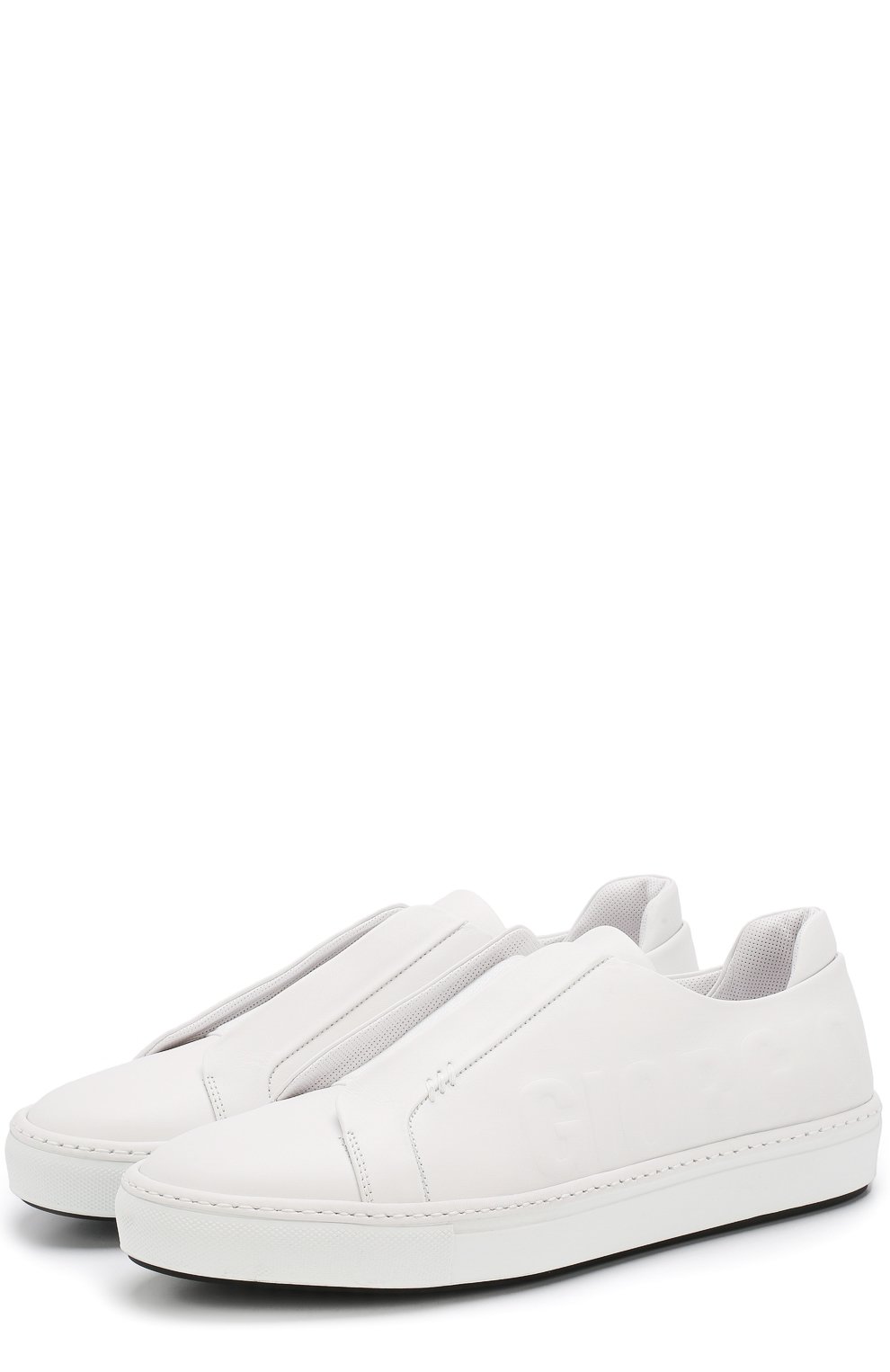 Кожаные кеды без шнуровки с эластичной вставкой GIORGIO ARMANI, арт. X2X075/XF240, фото 1