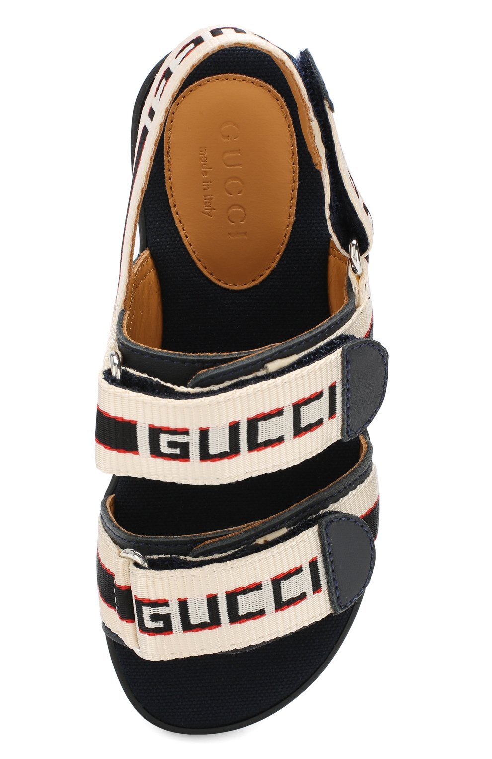 Текстильные сандалии GUCCI синего цвета по цене 30950 руб., арт. 553064/HJP20, фото 4 Текстильные сандалии GUCCI, арт. 553064/HJP20, фото 4