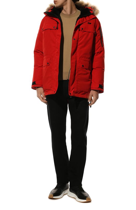 Пуховая парка POLUS с меховой отделкой Arctic Explorer POLUS_RED Красный  POLUS_RED Фото 2