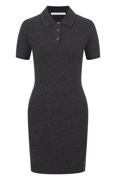 Женское шерстяное платье ALEXANDERWANG.T, арт. 4KC4256063/SS P0L0 DRESS WITH KNIT L0G0 PATCH