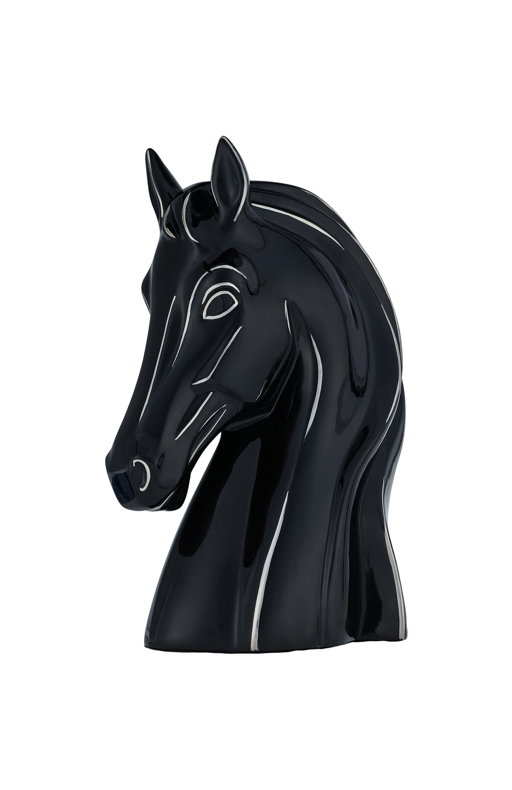 Скульптура голова лошади STEFANO RICCI черного цвета по цене 261500 руб., арт. 0ATCA02/SHINY3/C. 7036, фото 1 Скульптура голова лошади STEFANO RICCI, арт. 0ATCA02/SHINY3/C. 7036, фото 1