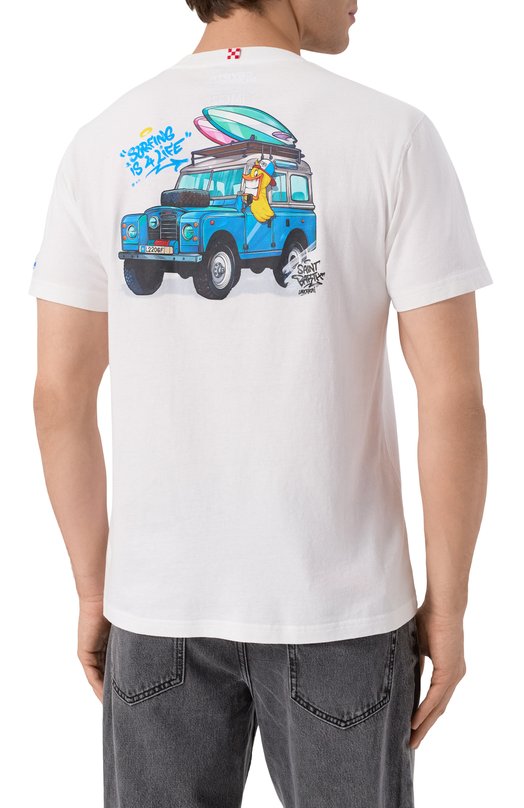 Хлопковая футболка MC2 Saint Barth STBM TSHIRT MAN/02980H Белый  STBM TSHIRT MAN/02980H Фото 4