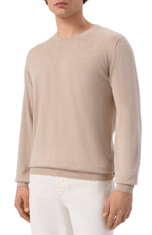 Джемпер из кашемира и шелка Brunello Cucinelli M2300100 Бежевый  M2300100 Фото 3