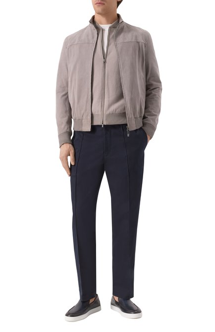Мужской кардиган из хлопка и льна CORNELIANI серого цвета, арт. 25M590-2525175 | Фото 2 (Материал внешний: Хлопок, Лен; Длина (для топов): Стандартные; Рукава: Длинные; Драгоценные камни: Проставлено; Материал сплава: Проставлено)