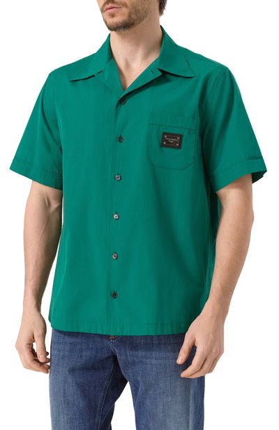 Хлопковая рубашка DOLCE & GABBANA зеленого цвета по цене 78450 руб., арт. G5JH9T/GF855, фото 3 Хлопковая рубашка DOLCE & GABBANA, арт. G5JH9T/GF855, фото 3