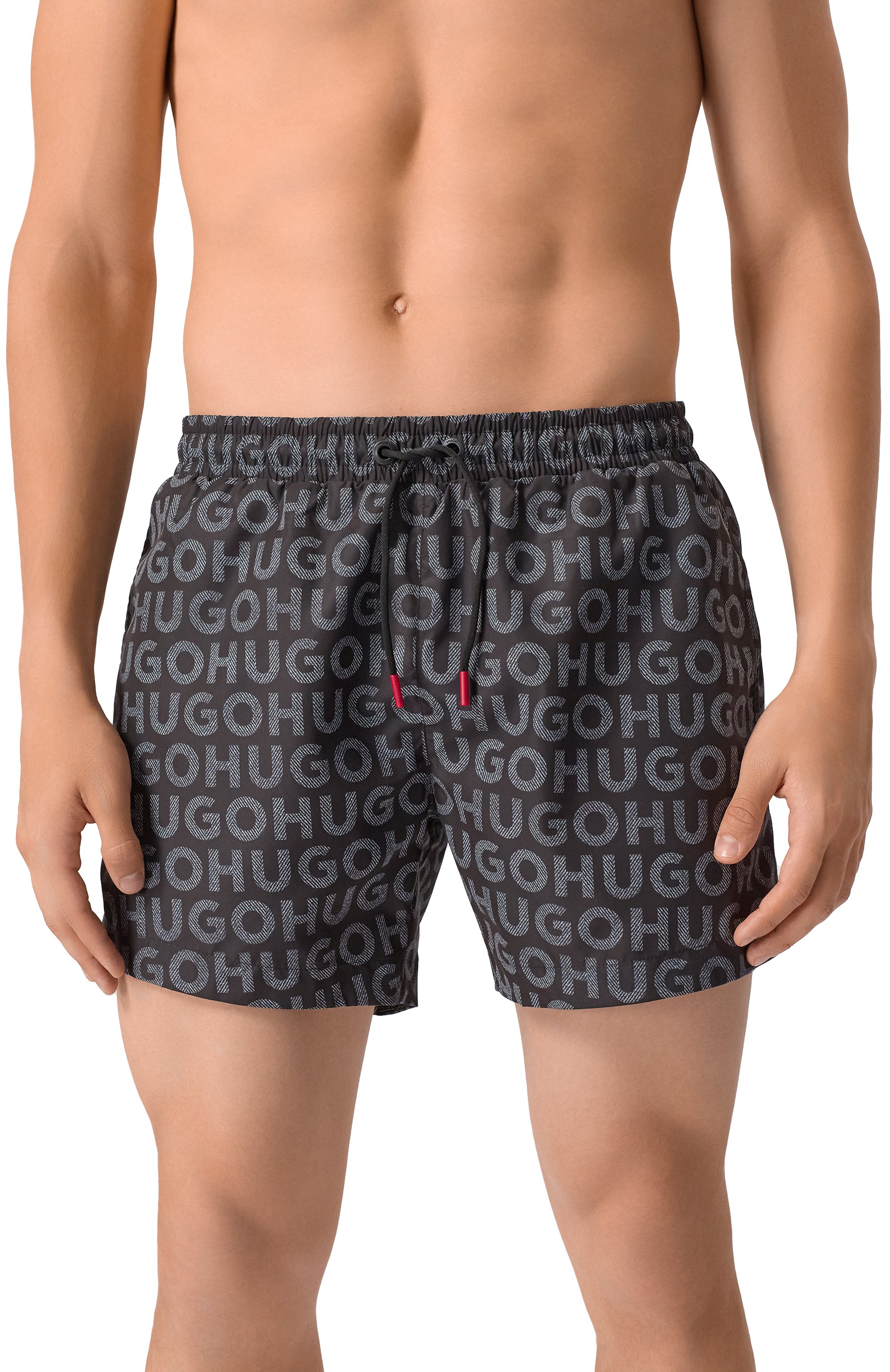 Плавки-шорты HUGO темно-серого цвета по цене 9495 руб., арт. 50535412, фото 2 Плавки-шорты HUGO, арт. 50535412, фото 2