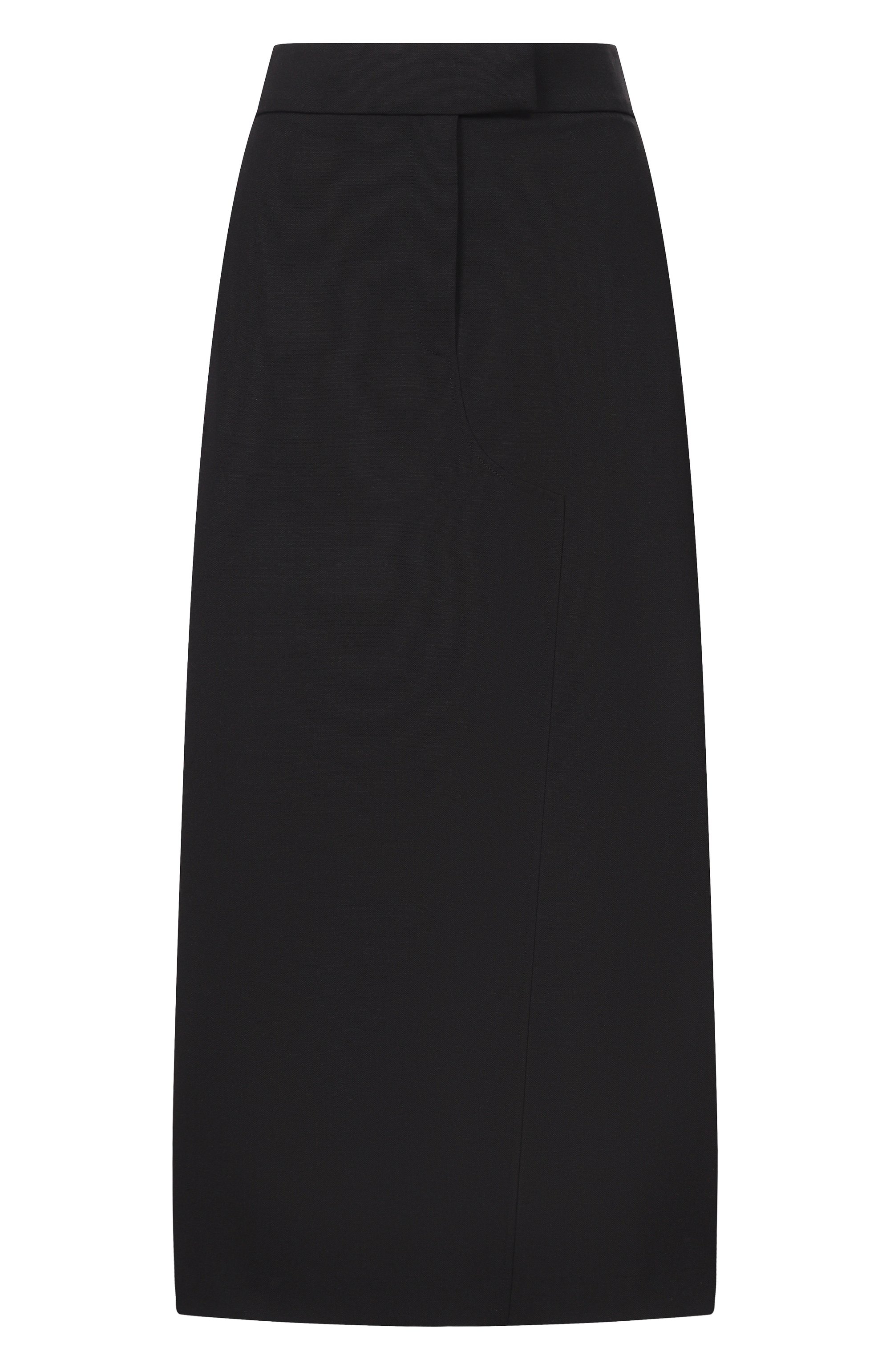 Шерстяная юбка OFFICINE GENERALE черного цвета по цене 59100 руб., арт. S26WSKT150, фото 1 Шерстяная юбка OFFICINE GENERALE, арт. S26WSKT150, фото 1