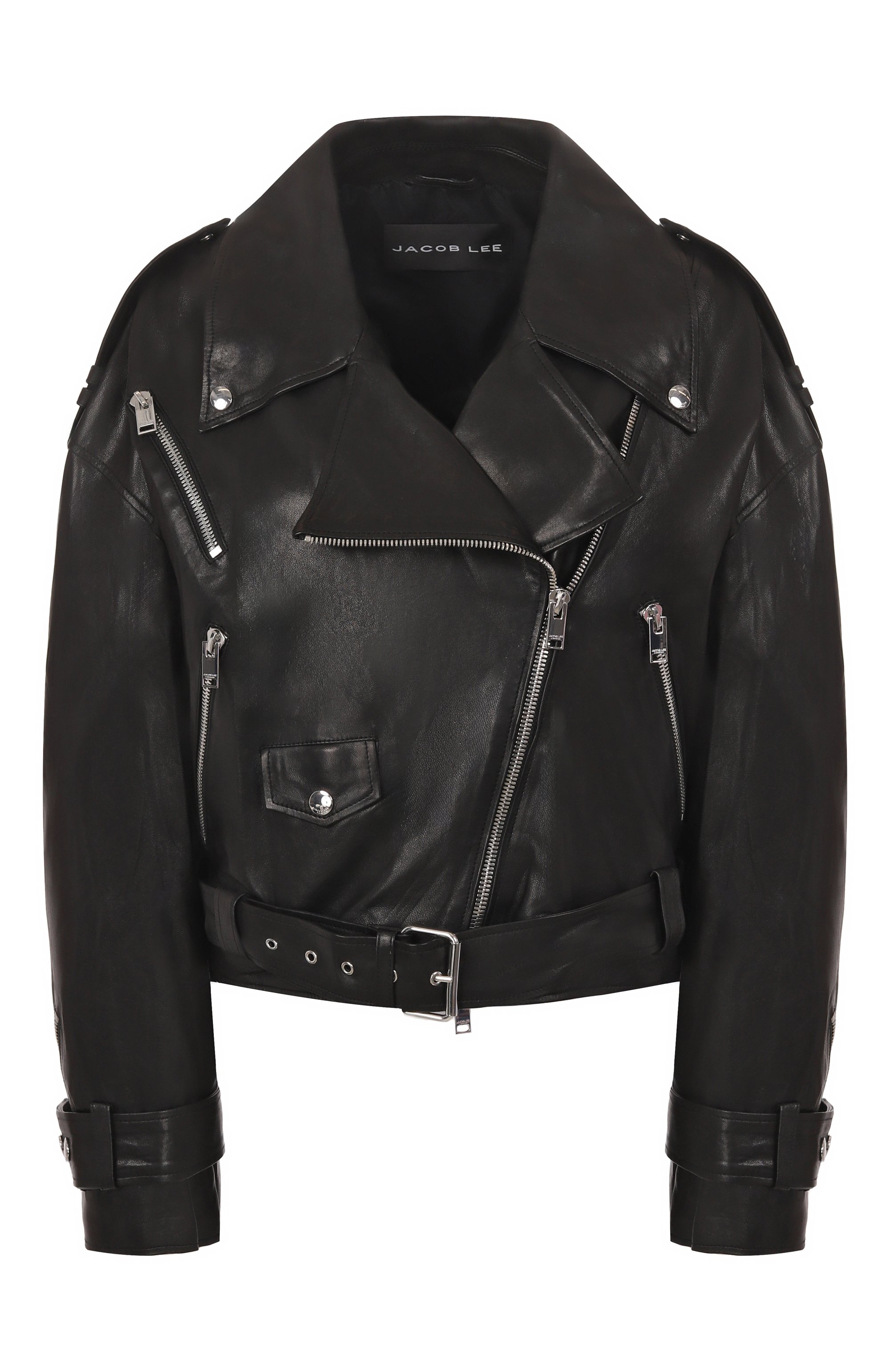 Кожаная куртка JACOB LEE черного цвета по цене 269000 руб., арт. WLJ074SS25B, фото 1 Кожаная куртка JACOB LEE, арт. WLJ074SS25B, фото 1
