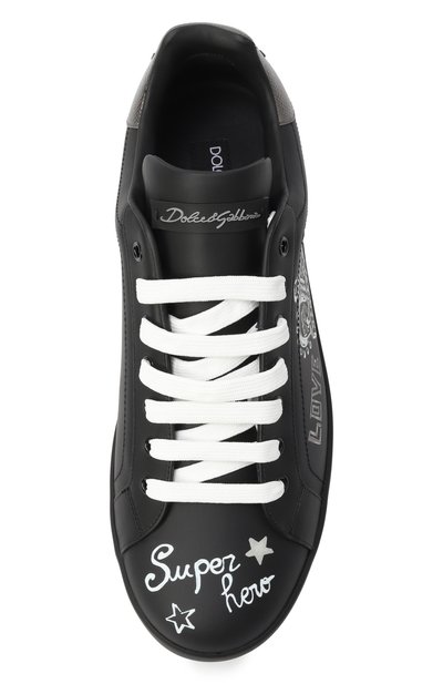 Кожаные кеды portofino DOLCE & GABBANA, арт. CS1760/AZ268, фото 5