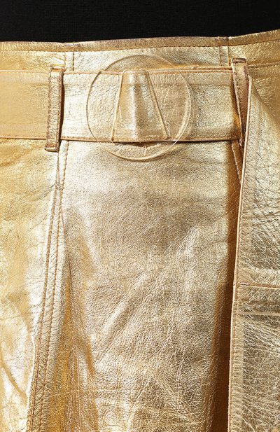 Кожаная юбка GOLDEN GOOSE DELUXE BRAND золотого цвета по цене 130500 руб., арт. G35WP012.P3, фото 5 Кожаная юбка GOLDEN GOOSE DELUXE BRAND, арт. G35WP012.P3, фото 5