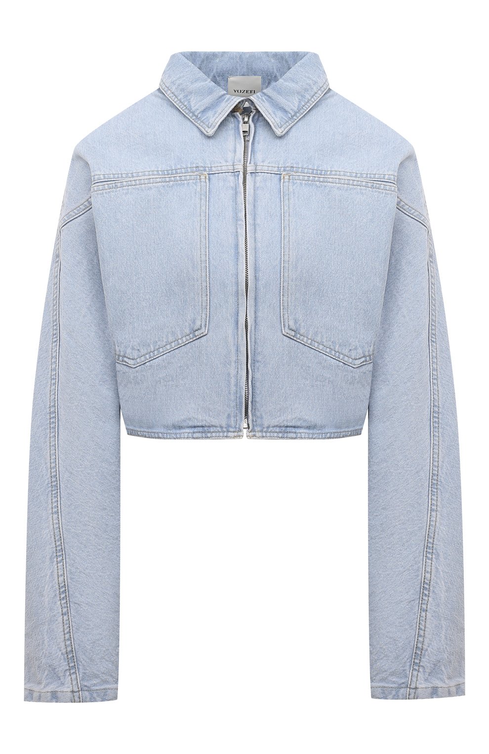 Джинсовая куртка YUZEFI голубого цвета по цене 54550 руб., арт. YUZPF23-RW-JK02-14, фото 1 Джинсовая куртка YUZEFI, арт. YUZPF23-RW-JK02-14, фото 1