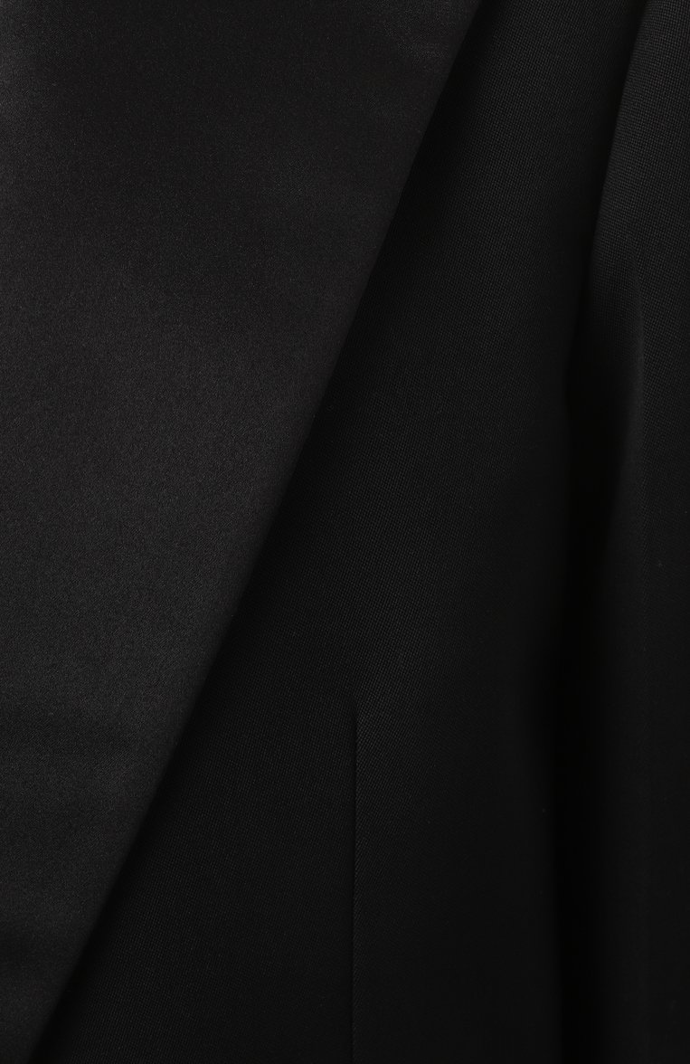 Женский шерстяной жакет JIL SANDER черного цвета, арт. J01BN0131-J40021 | Фото 6 (Материал внешний: Шерсть; Драгоценные камни: Проставлено; Материал сплава: Проставлено; Рукава: Длинные; Длина (для топов): Стандартные; Стили: Кэжуэл; Кросс-КТ: костюм; 1-2-бортные: Однобортные; Женское Кросс-КТ: Жакет-одежда)