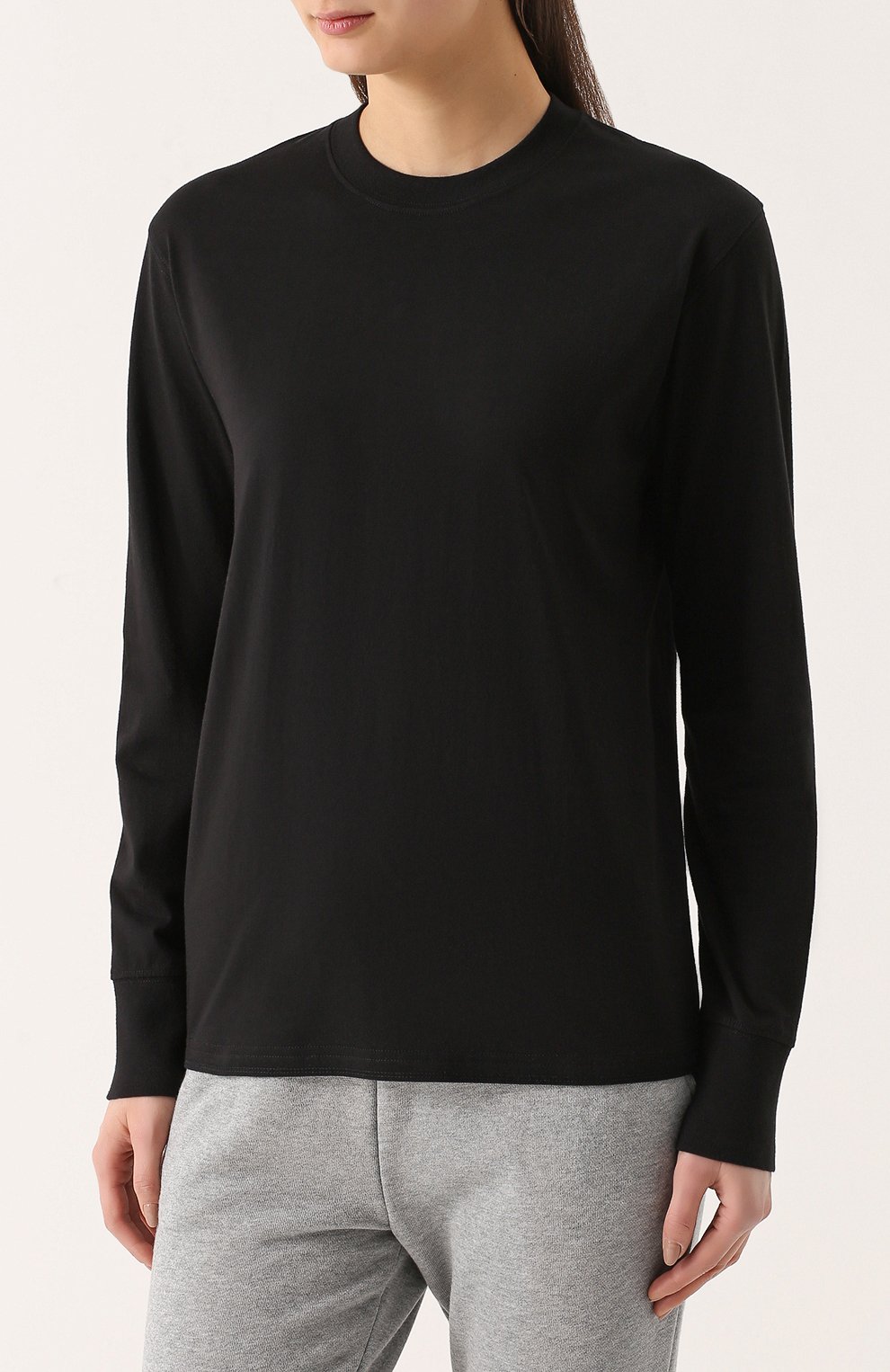 Хлопковый лонгслив с круглым вырезом AECA WHITE, арт. L0NG SLEEVE TEE LIGHT, фото 3