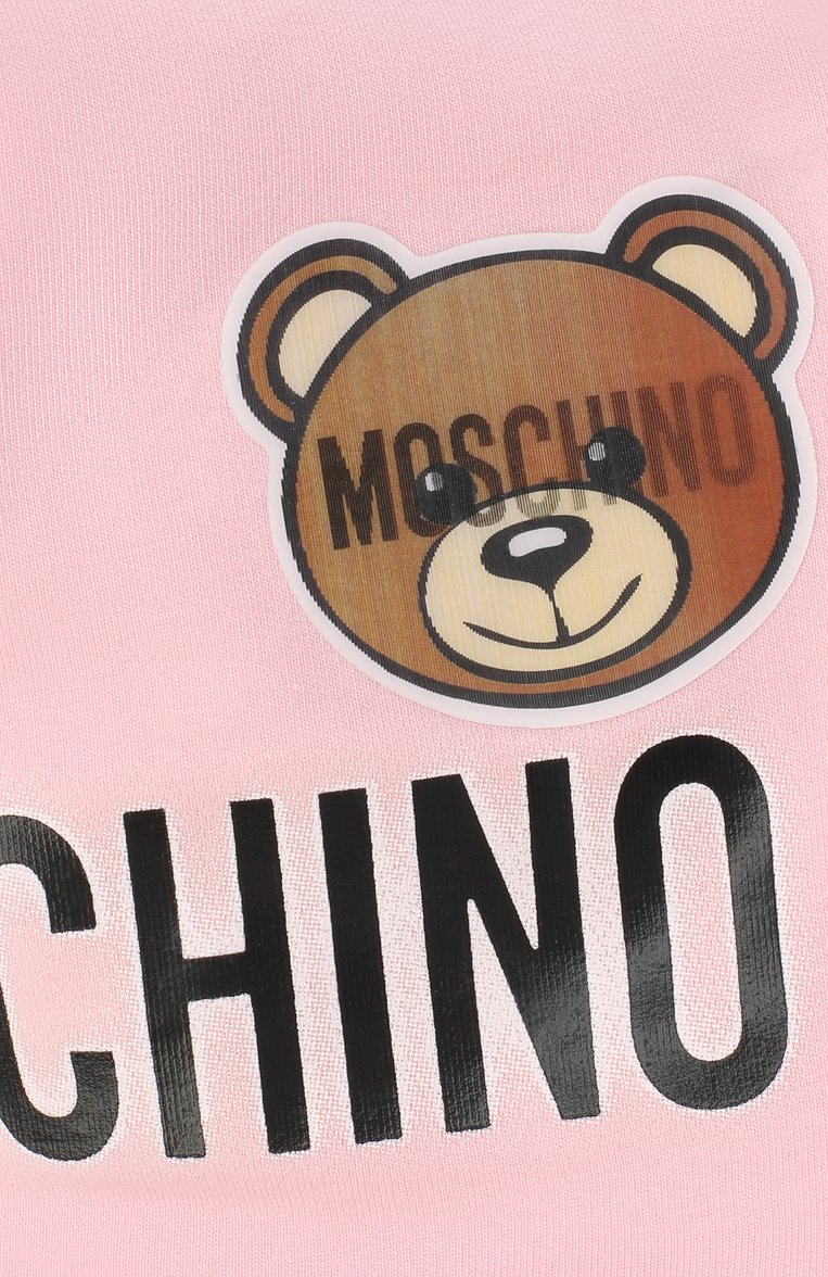 Детского хлопковая шапка MOSCHINO розового цвета, арт. HMX00Z/LDA16 | Фото 3 (Материал: Хлопок, Текстиль; Региональные ограничения белый список (Axapta Mercury): RU; Нос: Не проставлено)
