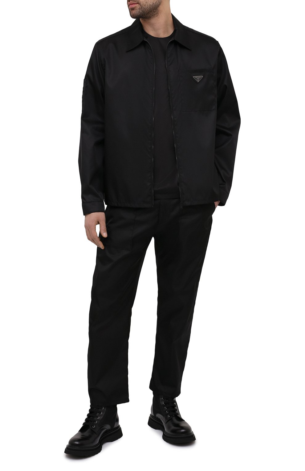 Комбинированная футболка PRADA, арт. UJN722-1YHF-F0806-202, фото 2