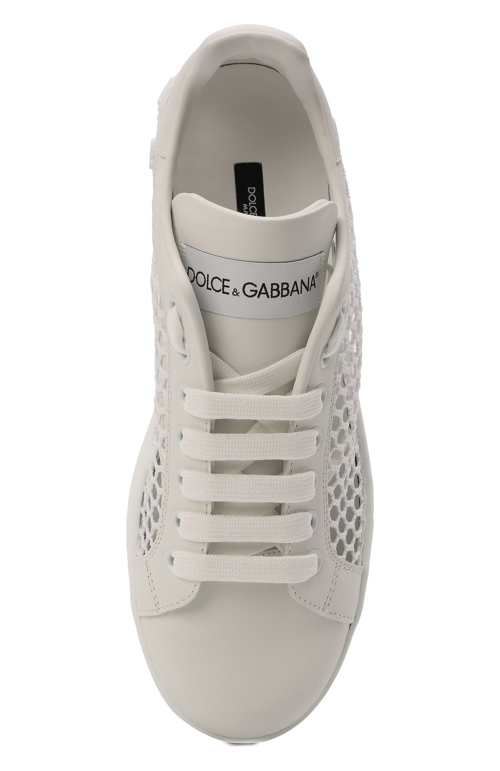 Комбинированные кеды portofino DOLCE & GABBANA белого цвета по цене 54850 руб., арт. CK1544/AY004, фото 6 Комбинированные кеды portofino DOLCE & GABBANA, арт. CK1544/AY004, фото 6