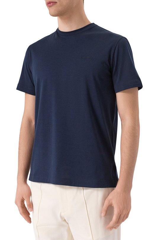 Футболка из шелка и хлопка Colombo TS00404/M0146-J0 Синий  TS00404/M0146-J0 Фото 3