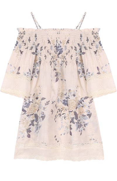 Шелковое платье свободного кроя с кружевной отделкой на тонких бретельках TWINSET, арт. GS82E1/6A-10A, фото 1