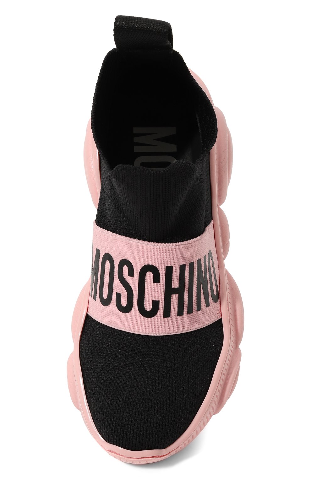 Текстильные кроссовки MOSCHINO черного цвета по цене 25850 руб., арт. 76032/28-35, фото 4 Текстильные кроссовки MOSCHINO, арт. 76032/28-35, фото 4