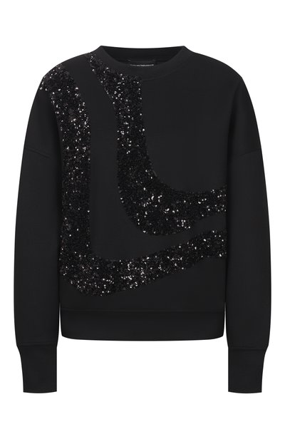 Женский свитшот с отделкой пайетками EMPORIO ARMANI, арт. EW004669/AF25807
