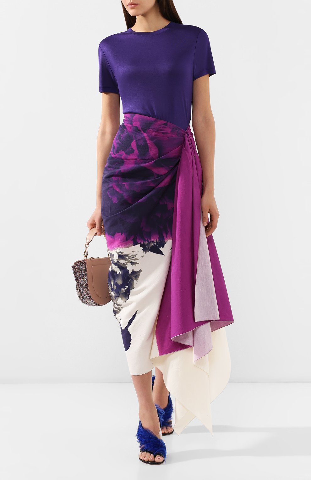 Футболка из вискозы DRIES VAN NOTEN фиолетового цвета по цене 7875 руб., арт. 191-11129-7612, фото 2 Футболка из вискозы DRIES VAN NOTEN, арт. 191-11129-7612, фото 2