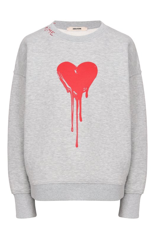 Хлопковый свитшот Zadig and Voltaire JWSS00576 Серый JWSS00576