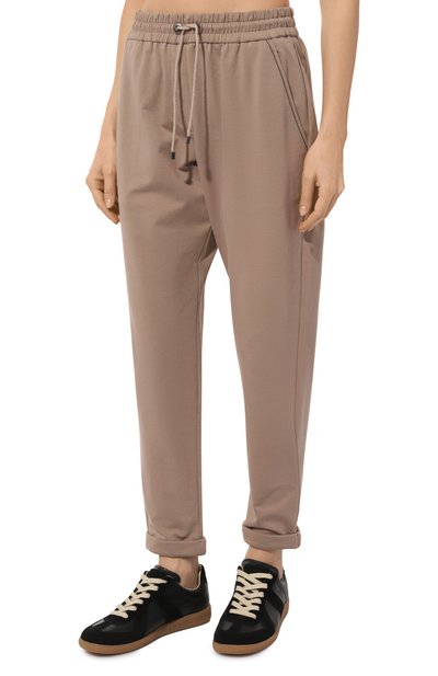 Хлопковые брюки BRUNELLO CUCINELLI темно-бежевого цвета по цене 85900 руб., арт. MH827SA399, фото 3 Хлопковые брюки BRUNELLO CUCINELLI, арт. MH827SA399, фото 3