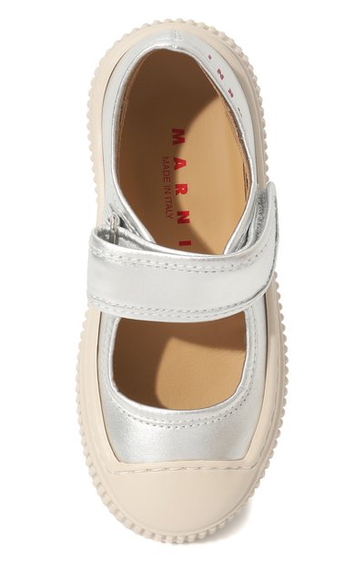 Кожаные кеды MARNI серебряного цвета по цене 23550 руб., арт. 76735/28-35, фото 4 Кожаные кеды MARNI, арт. 76735/28-35, фото 4