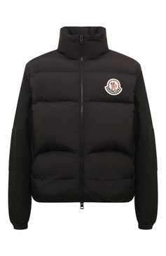 Мужской комбинированный кардиган MONCLER черного цвета, арт. 9B000.24/M1124 | Фото 1 (Мужское Кросс-КТ: Кардиган-одежда; Рукава: Длинные; Материал внешний: Синтетический материал; Длина (для топов): Стандартные; Материал сплава: Проставлено; Драгоценные камни: Проставлено; Материал утеплителя: Пух и перо; Стили: Кэжуэл)