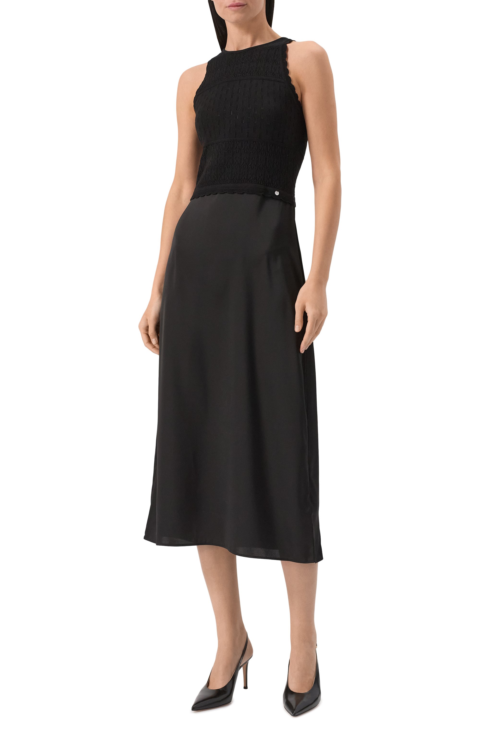 Платье из вискозы BOSS ORANGE черного цвета по цене 23950 руб., арт. 50538314, фото 3 Платье из вискозы BOSS ORANGE, арт. 50538314, фото 3