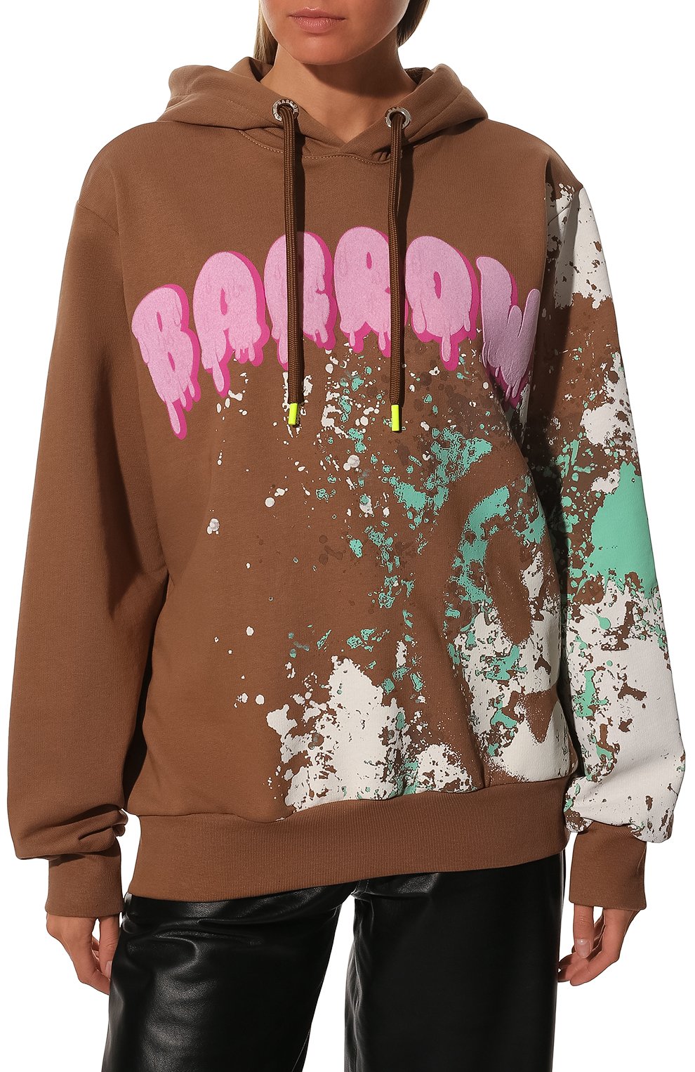 Хлопковое худи BARROW бежевого цвета по цене 29950 руб., арт. 032500/W, фото 3 Хлопковое худи BARROW, арт. 032500/W, фото 3