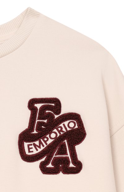 Хлопковый свитшот EMPORIO ARMANI кремового цвета по цене 20850 руб., арт. EB001389/AF10126, фото 3 Хлопковый свитшот EMPORIO ARMANI, арт. EB001389/AF10126, фото 3