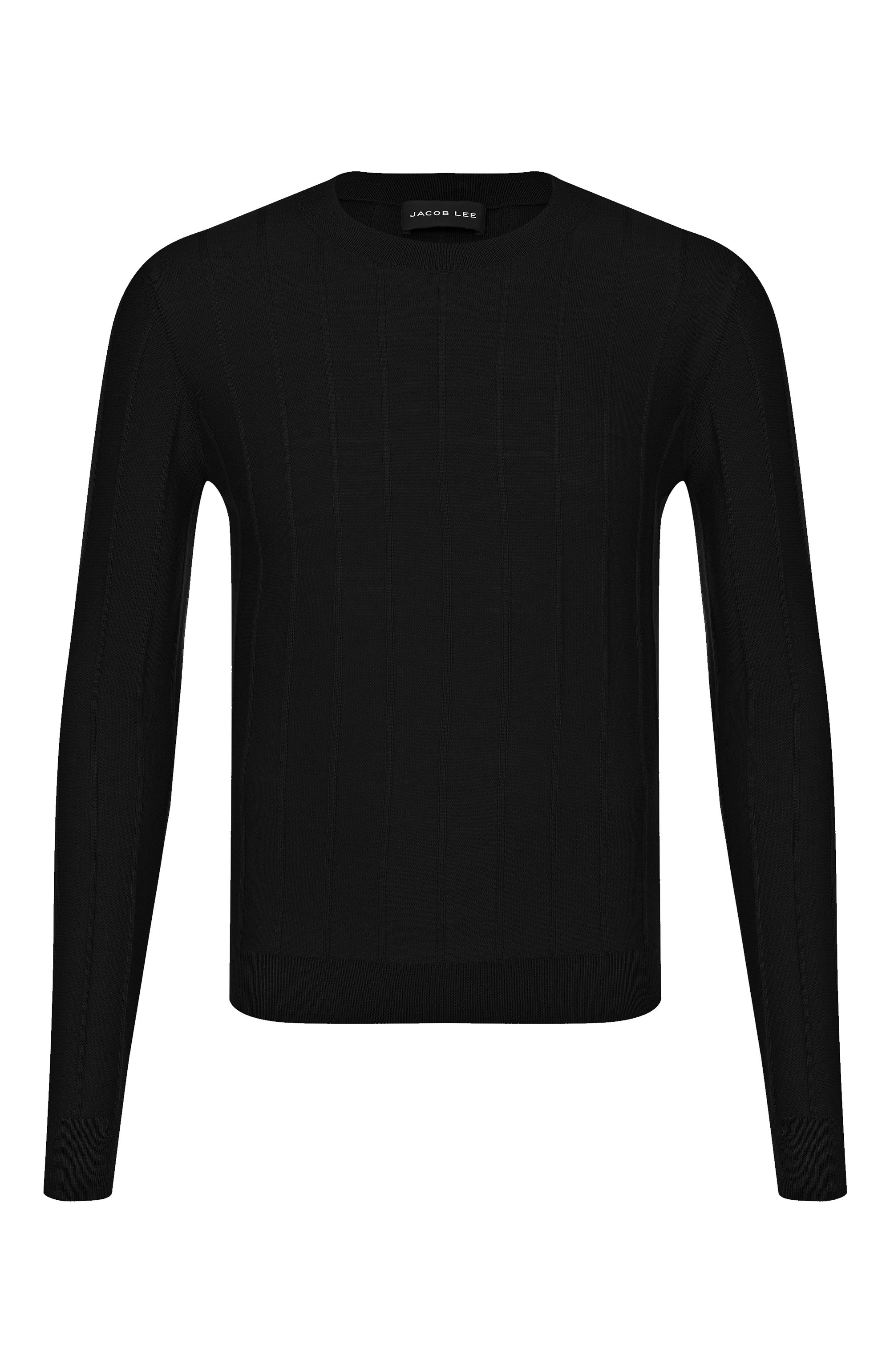 Джемпер из кашемира и шелка JACOB LEE черного цвета по цене 64570 руб., арт. MKS039SS25B, фото 1 Джемпер из кашемира и шелка JACOB LEE, арт. MKS039SS25B, фото 1