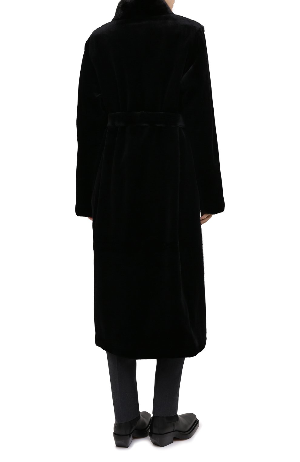 Шуба из меха норки YVES SALOMON, арт. 7WYM75720VLVR/BLACK/48, фото 4