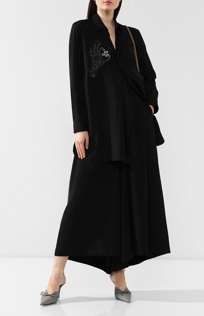 Хлопковая рубашка YOHJI YAMAMOTO черного цвета по цене 75250 руб., арт. YJ-B06-028, фото 2 Хлопковая рубашка YOHJI YAMAMOTO, арт. YJ-B06-028, фото 2