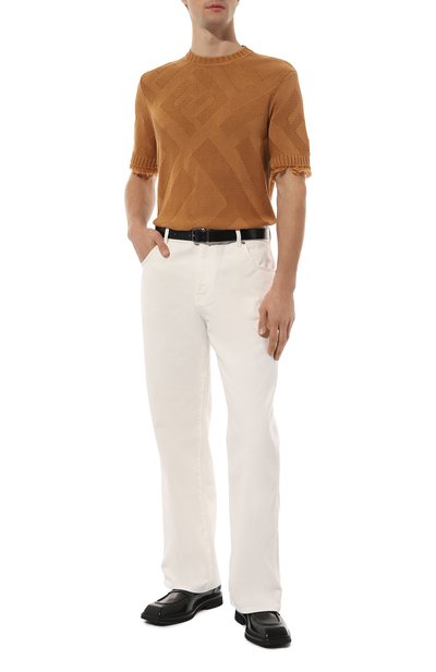 Хлопковый джемпер FENDI светло-коричневого цвета по цене 83150 руб., арт. FZX144/AN3T/F1FL0, фото 2 Хлопковый джемпер FENDI, арт. FZX144/AN3T/F1FL0, фото 2