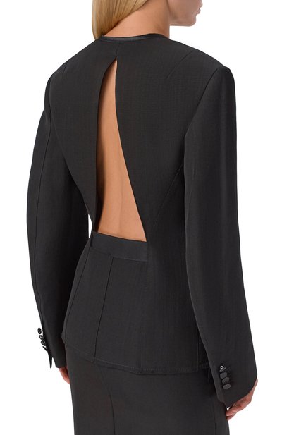 Жакет из вискозы и шелка LANVIN черного цвета по цене 389500 руб., арт. RW-JA0057-6314-E26, фото 4 Жакет из вискозы и шелка LANVIN, арт. RW-JA0057-6314-E26, фото 4