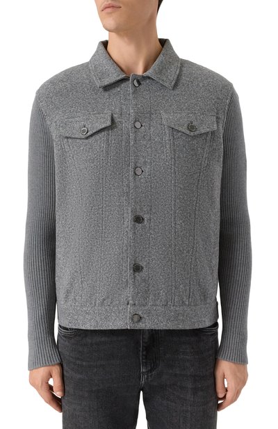 Комбинированная куртка-рубашка CAPOBIANCO серого цвета по цене 114000 руб., арт. 19M345.FS00., фото 3 Комбинированная куртка-рубашка CAPOBIANCO, арт. 19M345.FS00., фото 3